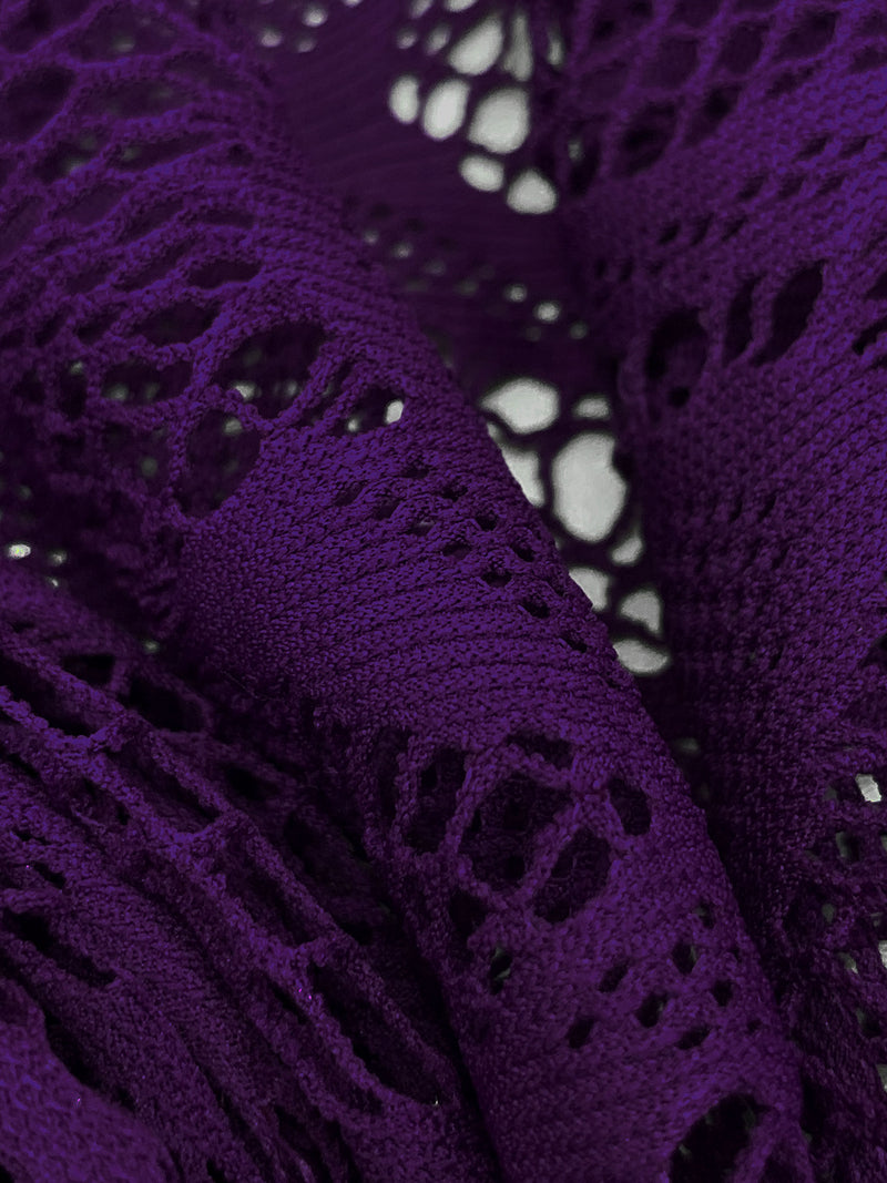 Royal Purple Polyester/Lycra Abstract Lace Knit 55W