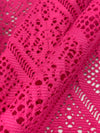 French Rose Pink Polyester/Lycra Ornate Diamond Lace Knit 53W