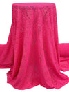 French Rose Pink Polyester/Lycra Ornate Diamond Lace Knit 53W