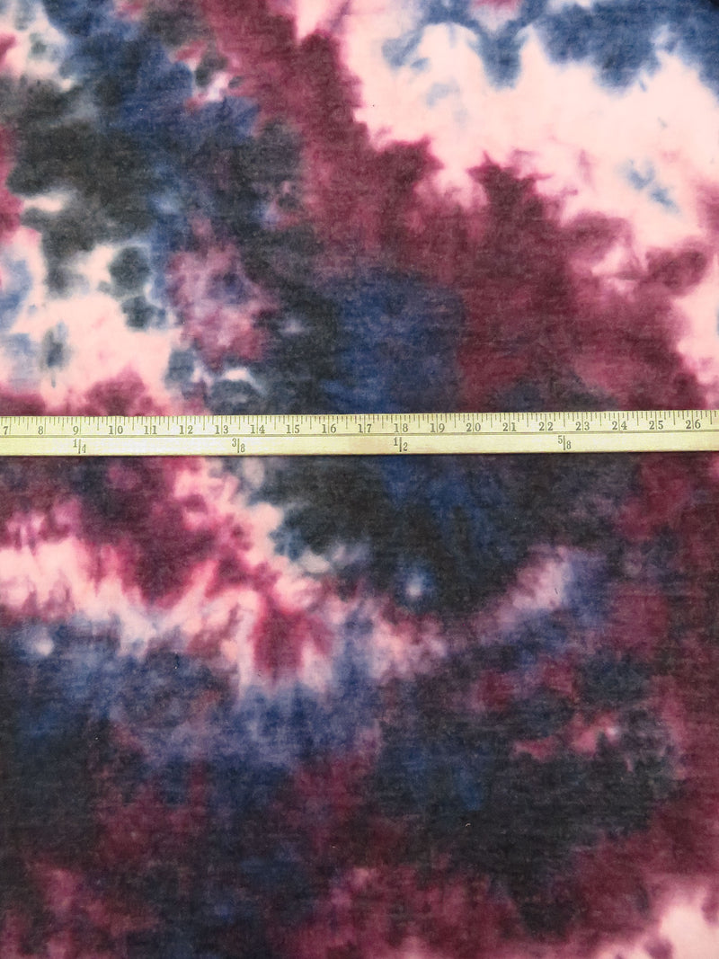 Lotion Pink/Berry/Dark Purple/Multi Polyester/Lycra Tie-Dye Print Brushed Sweater Knit 58W