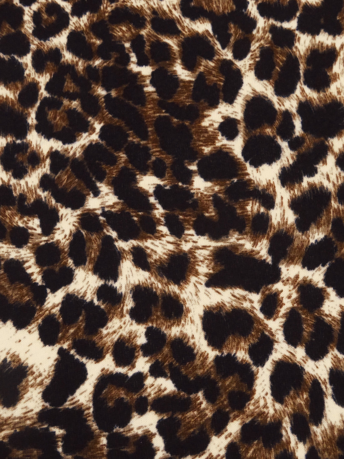 Black/Wheat/Chocolate Polyester/Lycra Animal Print Brushed Sweater Knit 58W