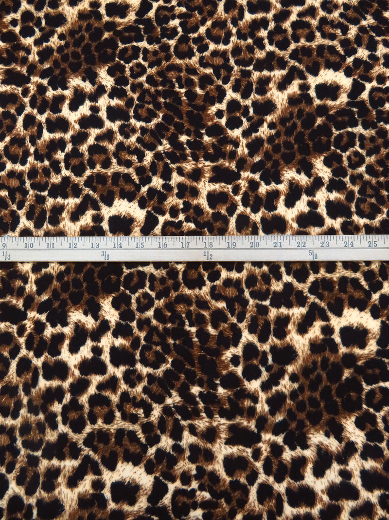 Black/Wheat/Chocolate Polyester/Lycra Animal Print Brushed Sweater Knit 58W