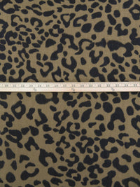 French Bistre/Dark Charcoal Gray Polyester/Lycra Animal Print Brushed Sweater Knit 60W