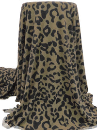 French Bistre/Dark Charcoal Gray Polyester/Lycra Animal Print Brushed Sweater Knit 60W