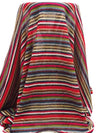 Black/Scarlet/Dusty Lime/Multi 100% Polyester Horizontal Stripe Open Weave Sweater Knit 56W
