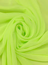 Bright French Lime 100% Polyester Chiffon 60W