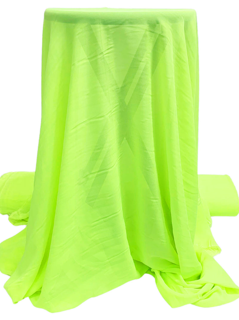 Bright French Lime 100% Polyester Chiffon 60W