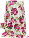 French Wine/Off-White/Pomelo/Multi Rayon/Lycra Floral Cluster Print Jersey Knit 58W