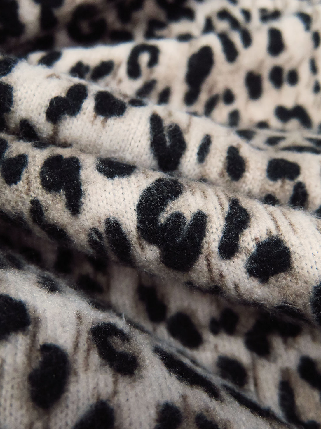 Umber/French Beige/Black/Multi Polyester/Lycra Small Animal Print Brushed Sweater Knit 56W