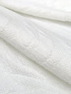 Daisy White Polyester/Lycra Abstract Meandering Waves Design Jacquard Double Knit - Famous Dress Designer - 56W