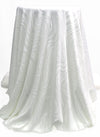 Daisy White Polyester/Lycra Abstract Meandering Waves Design Jacquard Double Knit - Famous Dress Designer - 56W