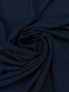 Navy Blue Polyester/Lycra Crepe Suiting - Famous Dress Designer - 54W