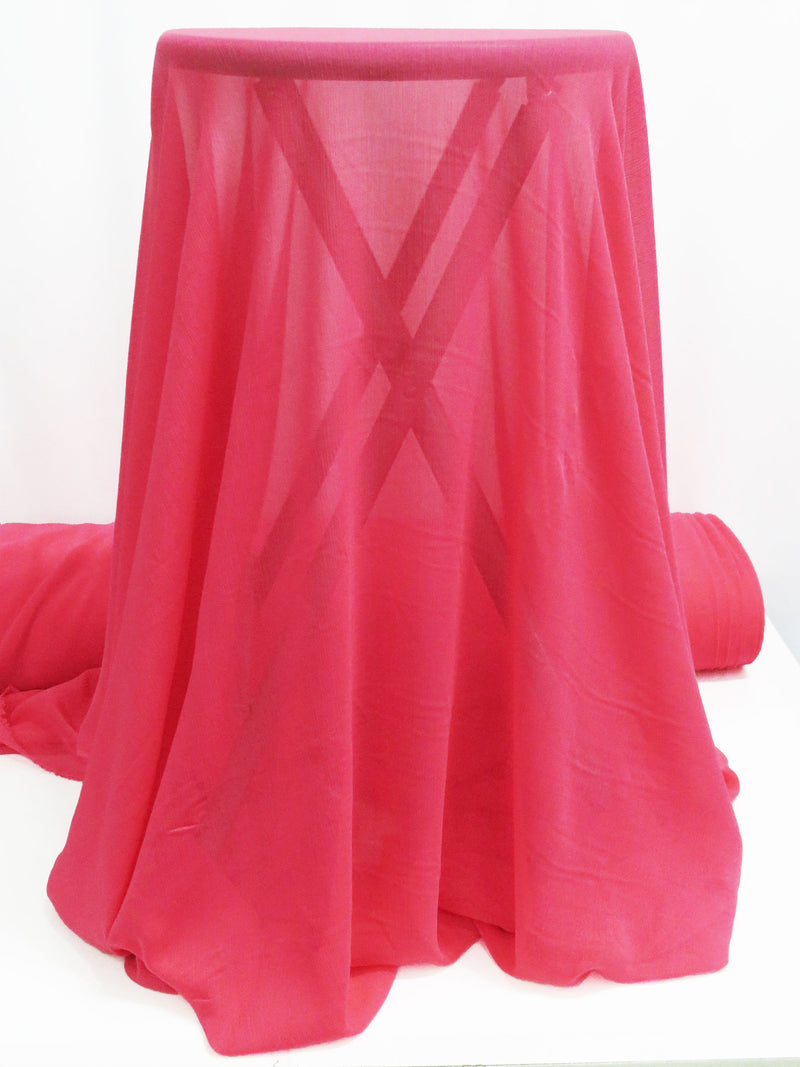 Paradise Pink 100% Polyester Crinkle Chiffon 58W