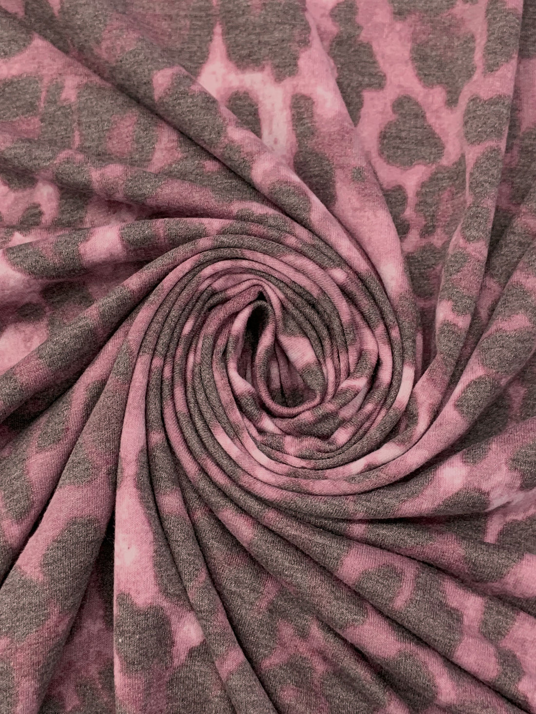 Frosted Rose/Dark Taupe/Cameo Pink Polyester/Rayon/Lycra Animal Print French Terry Knit 60W