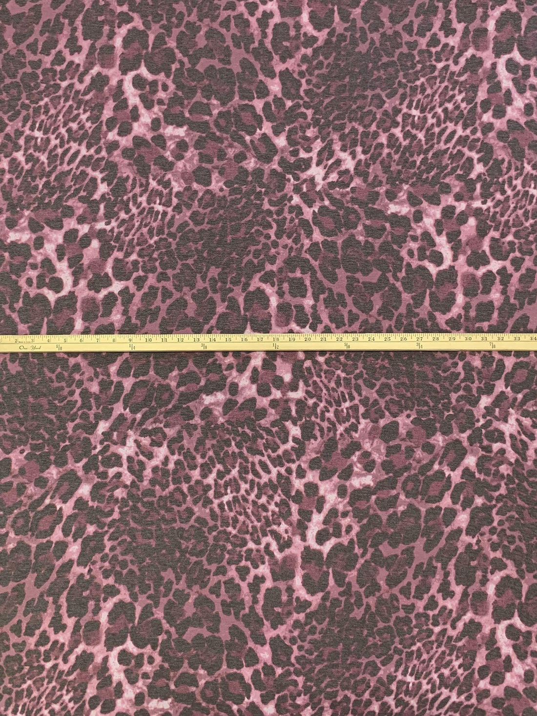 Frosted Rose/Dark Taupe/Cameo Pink Polyester/Rayon/Lycra Animal Print French Terry Knit 60W