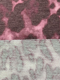 Frosted Rose/Dark Taupe/Cameo Pink Polyester/Rayon/Lycra Animal Print French Terry Knit 60W