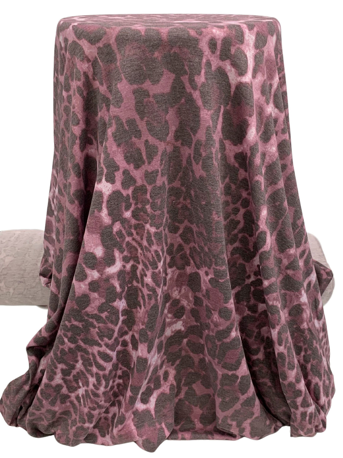 Frosted Rose/Dark Taupe/Cameo Pink Polyester/Rayon/Lycra Animal Print French Terry Knit 60W