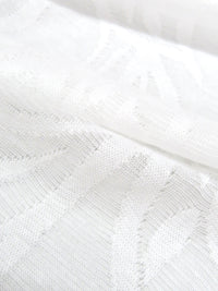 White Polyester/Cotton Floral Design Tissue Jacquard Knit 46W