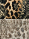 Pale Brown/Black/Off-White Polyester/Rayon/Lycra Multi Animal Print French Terry Knit 58W
