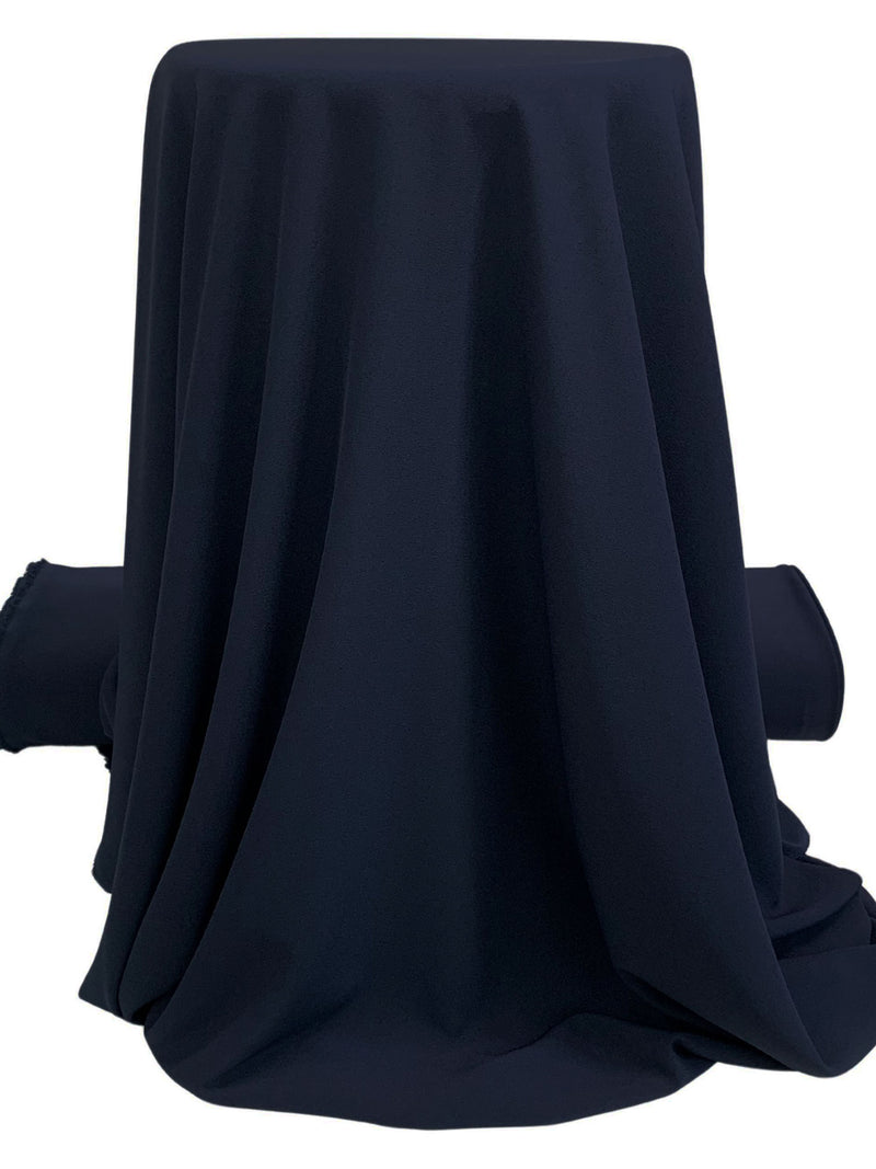 Navy 100% Polyester Crepe 56W