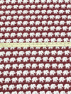 Burgundy/White Polyester/Lycra Horizontal Elephant Print Slubbed ITY Knit 58W