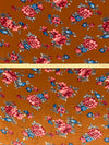 Copper/French Blue/French Rose Pink/Multi Polyester/Lycra Floral Print Stretch Velvet Knit 58W