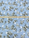 Light Steel Blue/Dark Moon Gray/White Polyester/Rayon/Lycra Floral Print French Terry Knit 56W