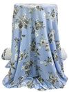 Light Steel Blue/Dark Moon Gray/White Polyester/Rayon/Lycra Floral Print French Terry Knit 56W