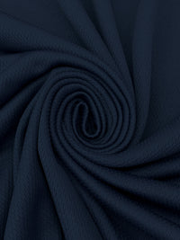 Soft Navy Polyester/Cotton Mesh Weave Double Knit 50W