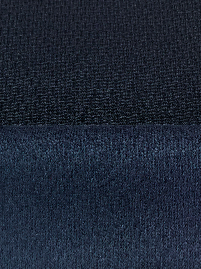 Soft Navy Polyester/Cotton Mesh Weave Double Knit 50W