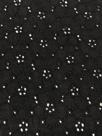 Black 100% Cotton Eyelet Floral Voile 54W