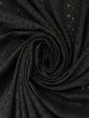 Black 100% Cotton Eyelet Floral Voile 54W