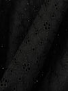 Black 100% Cotton Eyelet Floral Voile 54W