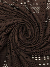 Dark Chocolate Polyester/Lycra Horizontal Eyelet Lace Knit 60W