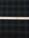 Midnight Navy/Black/Dark Forest Green 100% Cotton Plaid Weave Yarn-Dyed Flannel Shirting - NY Designer - 54W