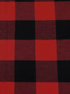 Black/Firebrick 100% Cotton Plaid Weave Yarn-Dyed Flannel Shirting - NY Designer - 58W