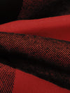 Black/Firebrick 100% Cotton Plaid Weave Yarn-Dyed Flannel Shirting - NY Designer - 58W