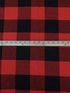 Black/Firebrick 100% Cotton Plaid Weave Yarn-Dyed Flannel Shirting - NY Designer - 58W