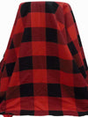 Black/Firebrick 100% Cotton Plaid Weave Yarn-Dyed Flannel Shirting - NY Designer - 58W