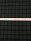 Black/Charcoal 100% Cotton Plaid Weave Yarn-Dyed Flannel Jacket Weight Shirting - NY Designer - 56W