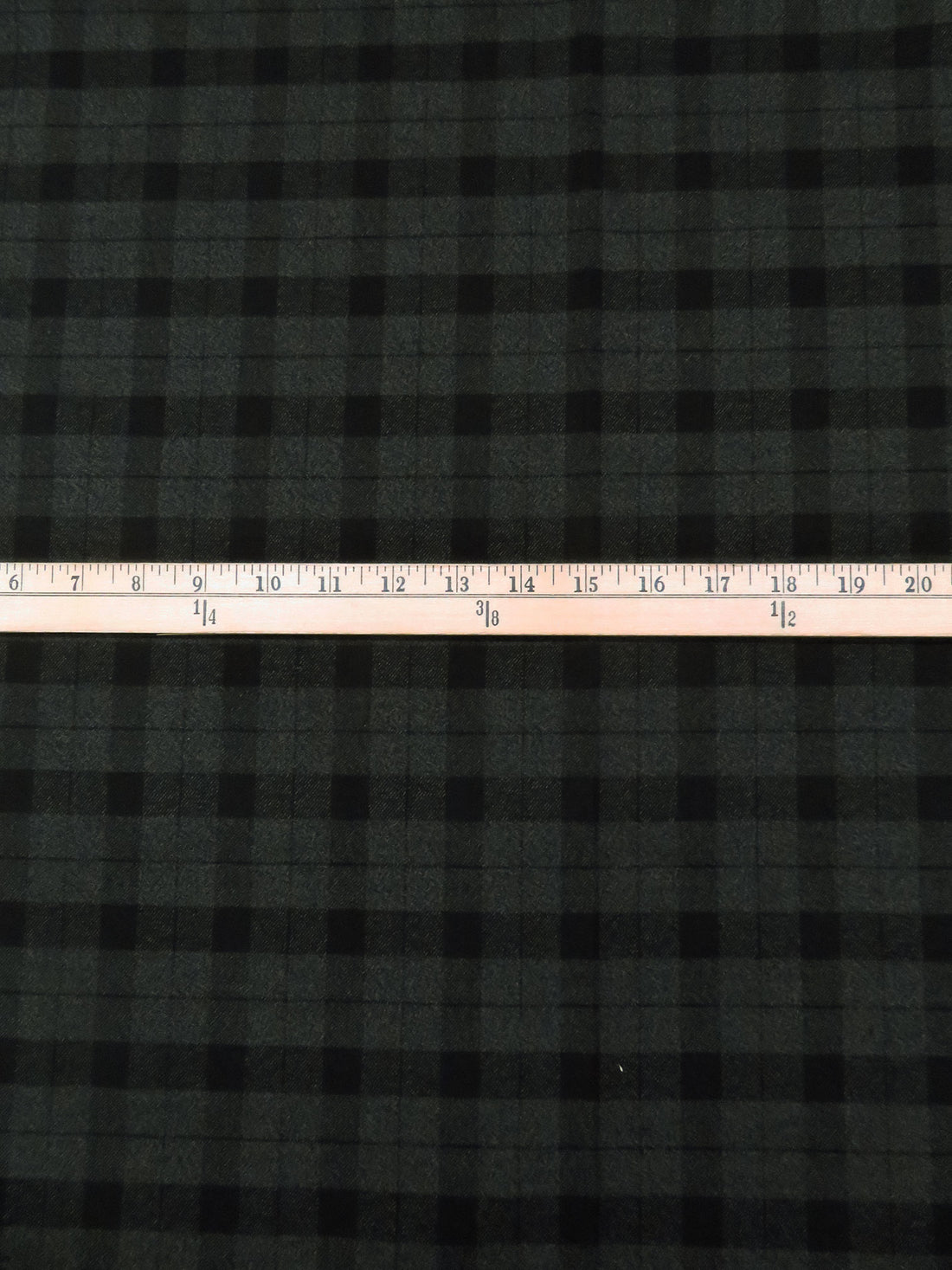Black/Charcoal 100% Cotton Plaid Weave Yarn-Dyed Flannel Jacket Weight Shirting - NY Designer - 56W