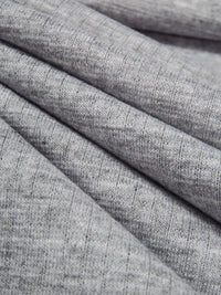 Heathered Cloud Gray Polyester/Lycra Shadow Stripe Jersey Knit 58W