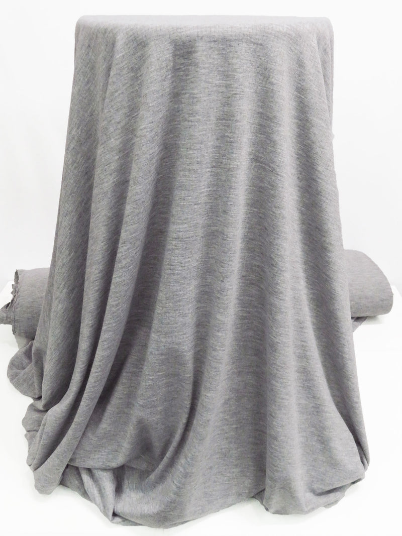 Heathered Cloud Gray Polyester/Lycra Shadow Stripe Jersey Knit 58W