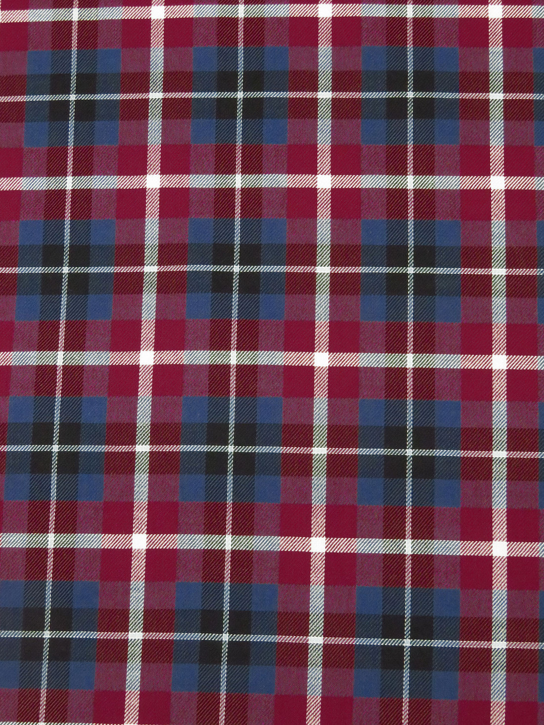 Claret/Black/Independence/White 100% Cotton Plaid Weave Yarn-Dyed Shirting - NY Designer - 58W