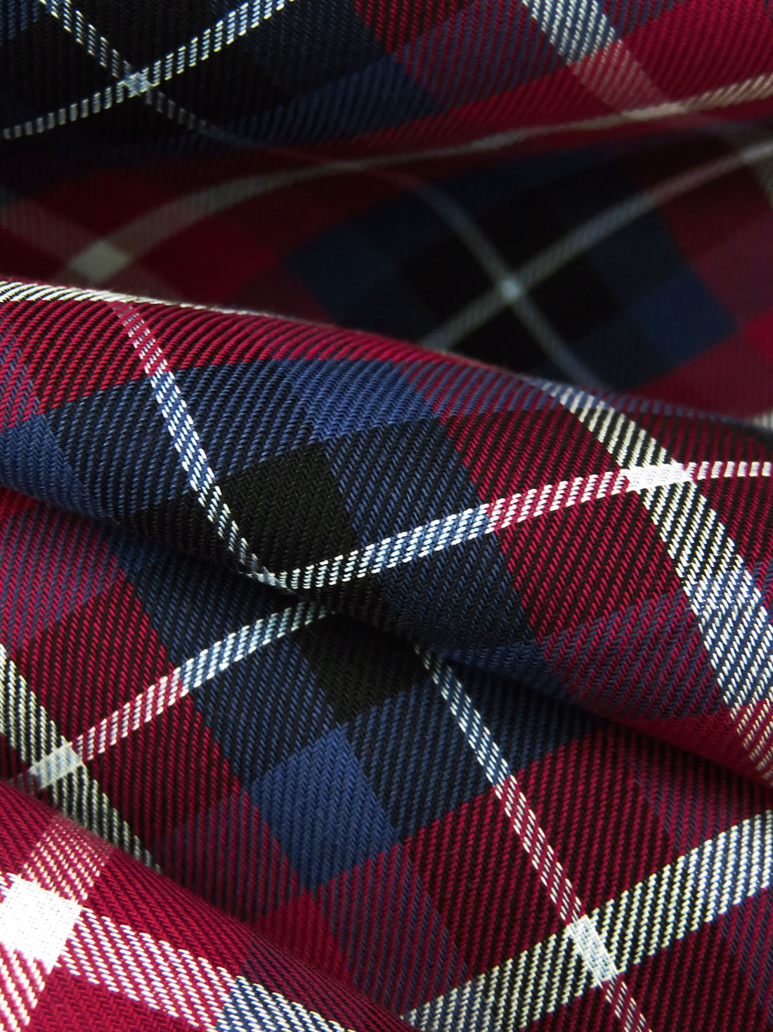 Claret/Black/Independence/White 100% Cotton Plaid Weave Yarn-Dyed Shirting - NY Designer - 58W
