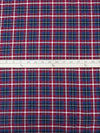 Claret/Black/Independence/White 100% Cotton Plaid Weave Yarn-Dyed Shirting - NY Designer - 58W
