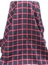 Claret/Black/Independence/White 100% Cotton Plaid Weave Yarn-Dyed Shirting - NY Designer - 58W