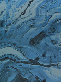 Steel Blue/Deep Blue Dusk/Multi 100% Polyester Marble-Look Print Chiffon 57W