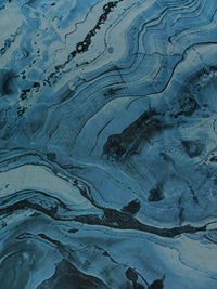 Teal Blue/Deep Blue Dusk/Multi 100% Polyester Marble-Look Print Chiffon 57W
