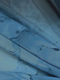 Steel Blue/Deep Blue Dusk/Multi 100% Polyester Marble-Look Print Chiffon 57W